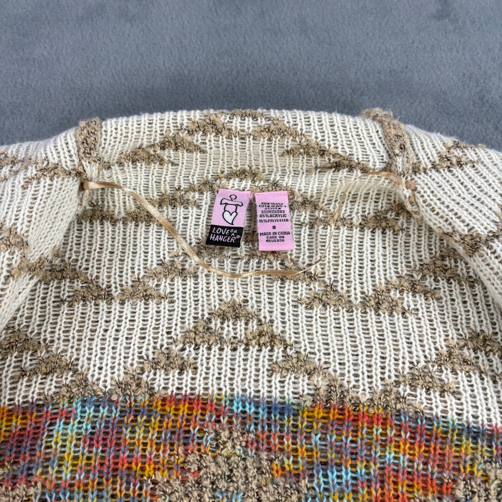 Love On A Hanger Womens Southwestern Open Front Cardigan Multicolor Tan Small - Picture 5 of 8